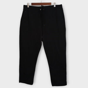 St. John Pants Womens XL Black Drawstring Embellished Casual Minimal Sweatpants